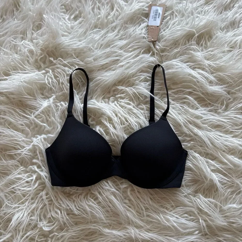 Skims Fits Everybody T-Shirt Bra Onyx Size 30C - Picture 2 of 7